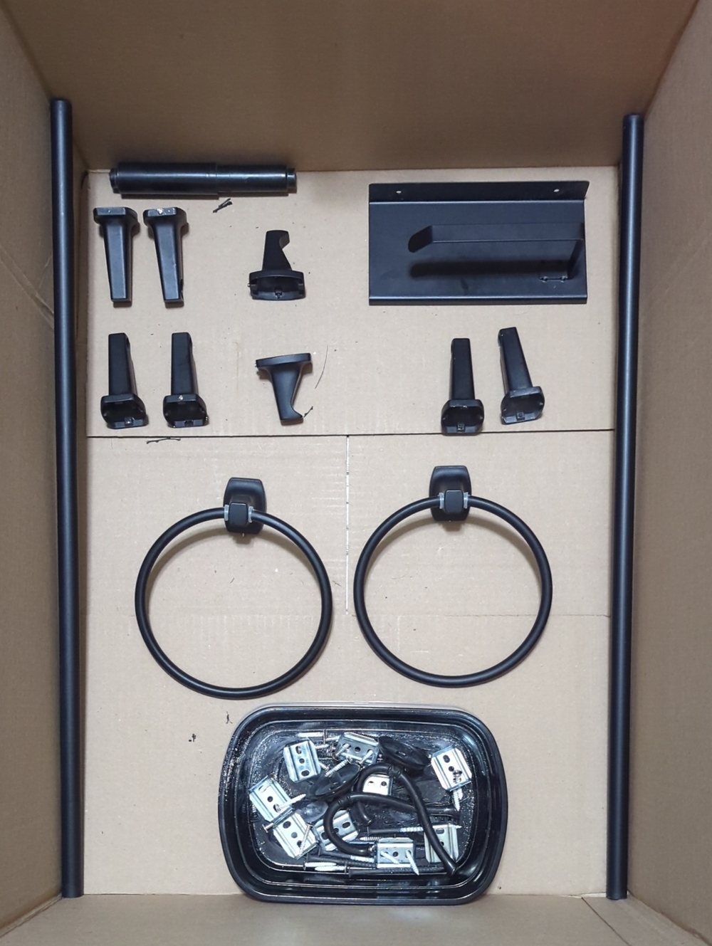 Black Bathroom Hardware Set - Towel Rings & Accessories